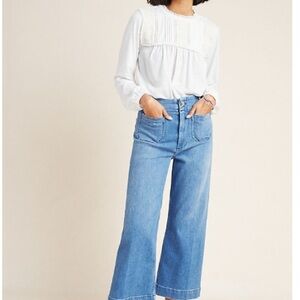 Pilcro and the Letterpress Wide Leg front pocket jeans size 30